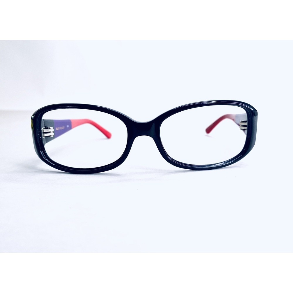Kate Spade NY Black Purple Red Rectangular Wrap Eyeglasses Paxton 53 16 130